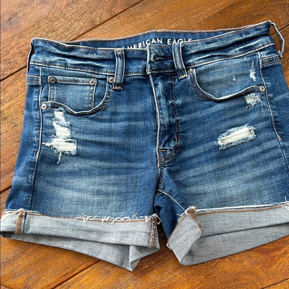 American Eagle super stretch midi denim shorts